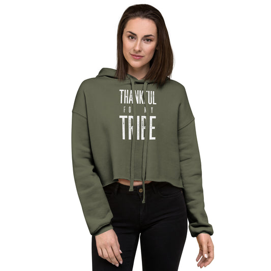 Thankful for my Tribe Crop Hoodie